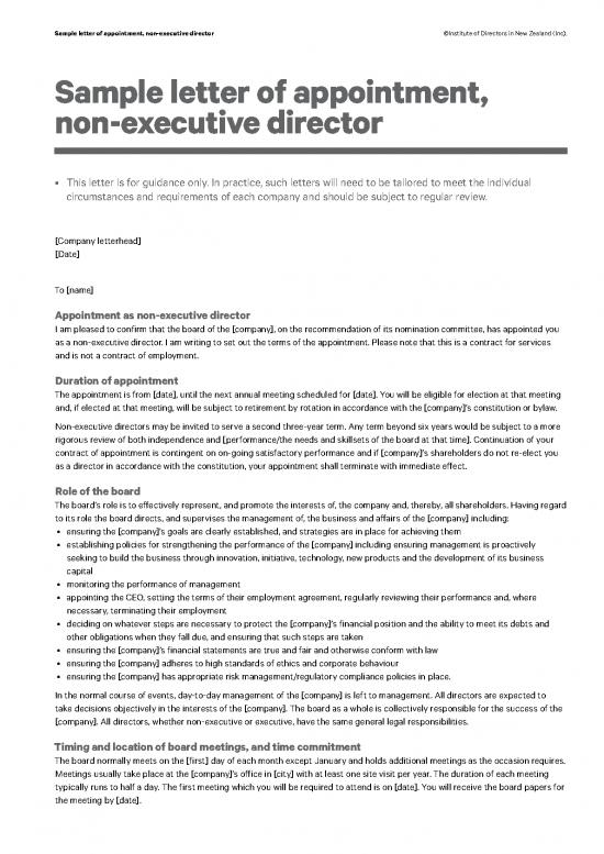 picture Letter Pdf 48758 | Institute Of Directors Letter Of Appointment Non Executive Director