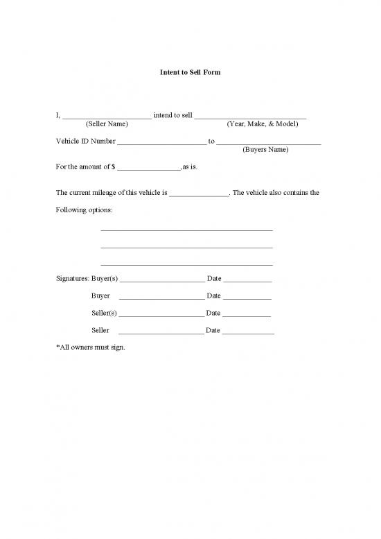picture1_Intent To Sell Form Bill Of Sale New