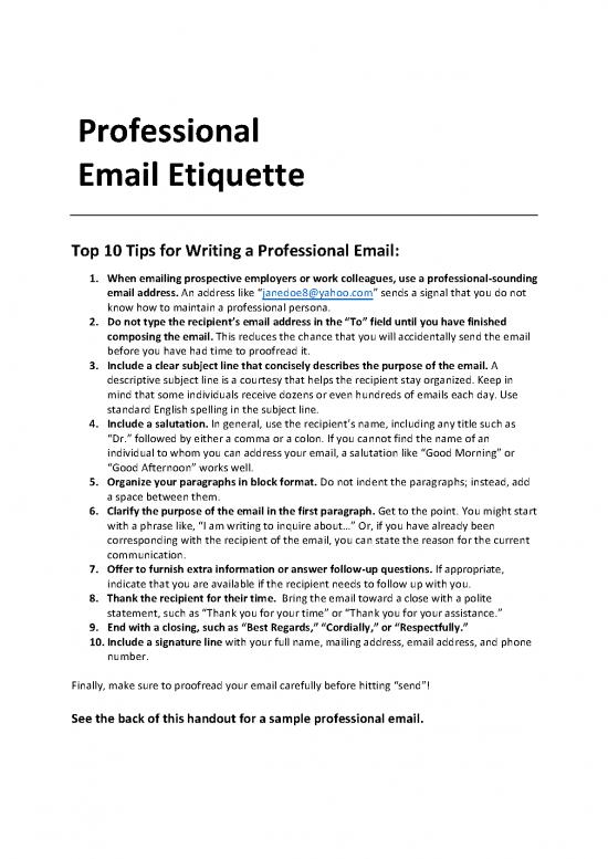 picture Email Writing Format Pdf 48796 | Kcws Professional Email Etiquette