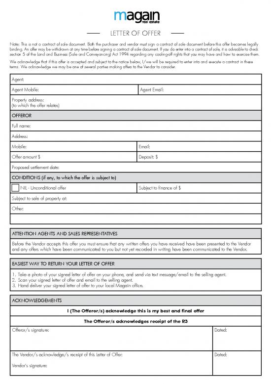 picture Letter Pdf 48860 | Letter Of Offer Editable