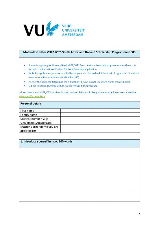 picture Scholarship Application Letter Sample Pdf 49159 | Motivation Letter Vufd Ots South Africa