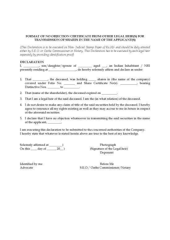 picture1_Pdf Certificate Online 49040 | No Objection Certificate From Other Legal Heirs