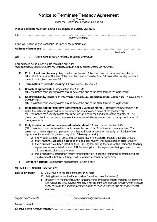 picture1_Termination Agreement Template 48598 | Notice To Terminate Tenancy Agreement By Tenants