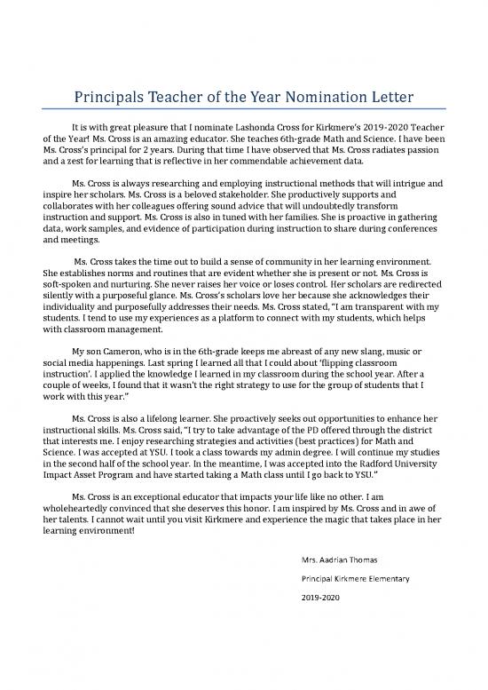 picture Letter Pdf 47909 | Principals Teacher Of The Year Nomination Letter