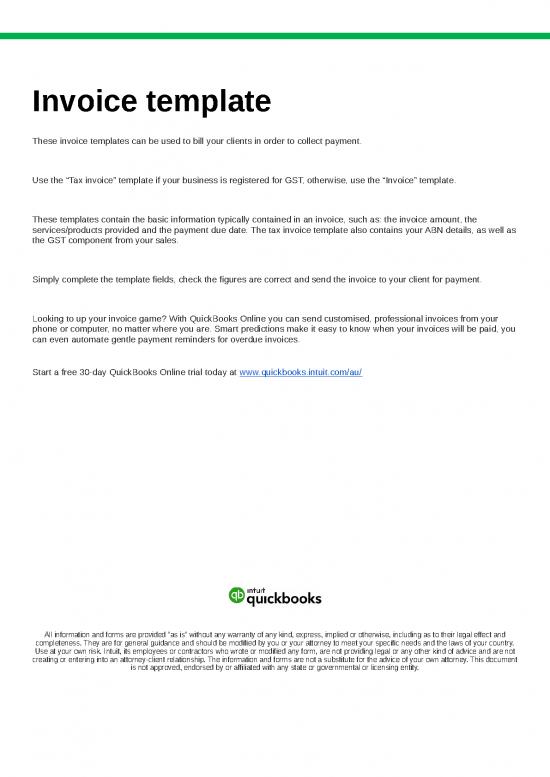 picture Invoice Word 47278 | Quickbooks Invoice Template Word