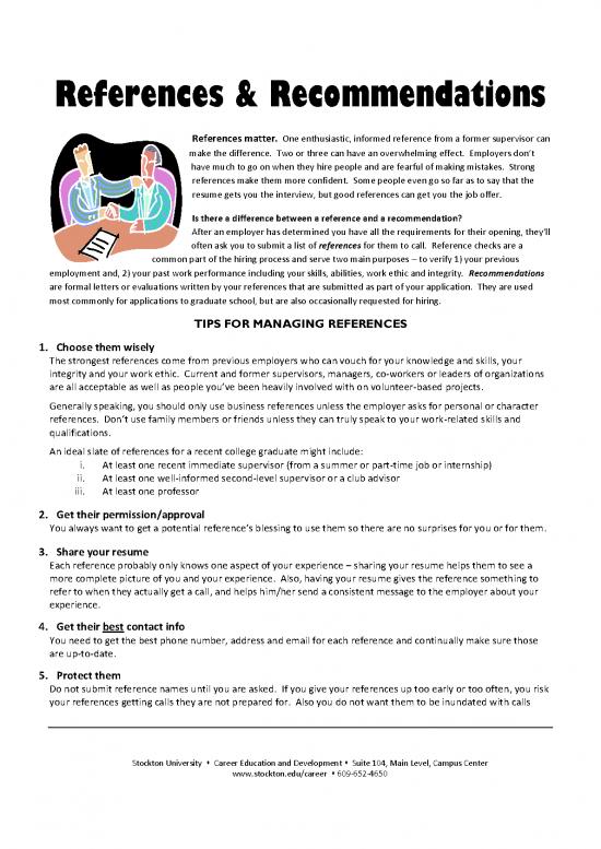 picture_Pdf Job Interview 48208 | References And Recommendations Handout