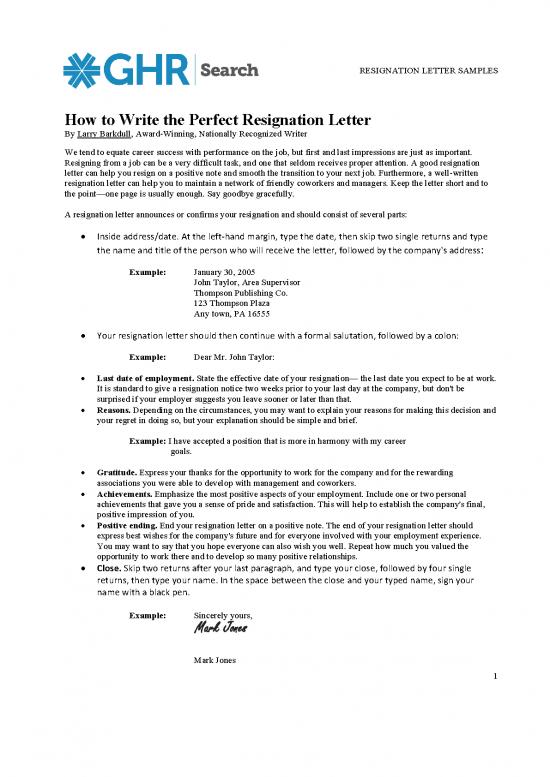 picture Letter Pdf 48647 | Resignation Letter Samples