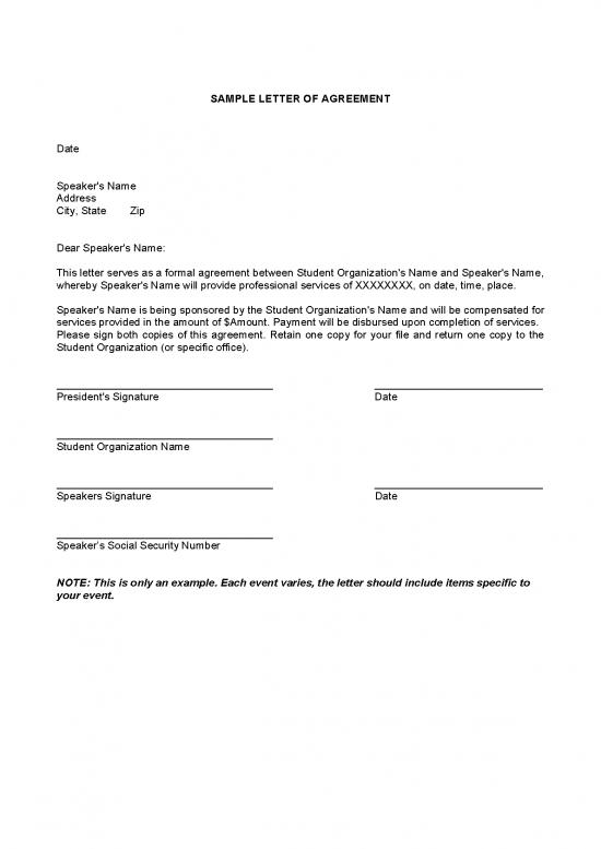 picture Letter Pdf 49170 | Sample Letter Of Agreement