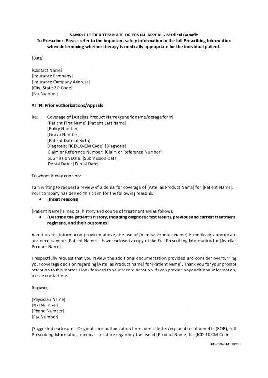 picture1_Letter Pdf 47537 | Sample Letter Of Denial Appeal Medical Benefit
