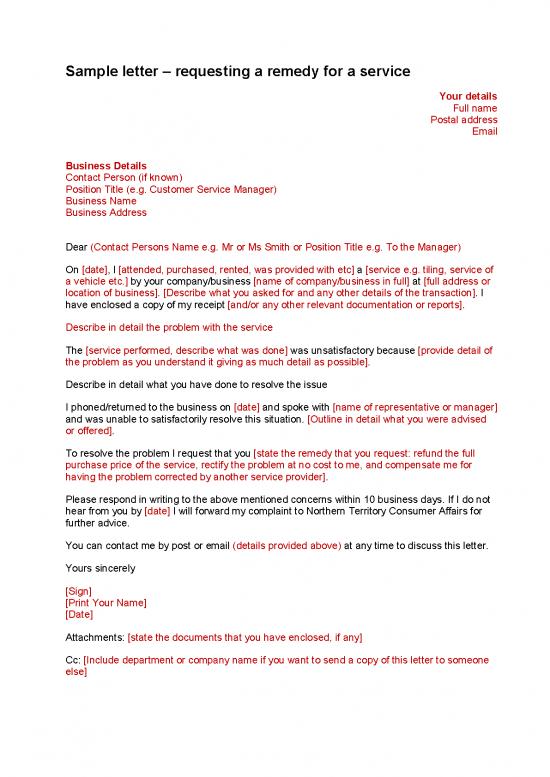 picture1_Letter Pdf 48020 | Sample Letter Requesting Remedy Service