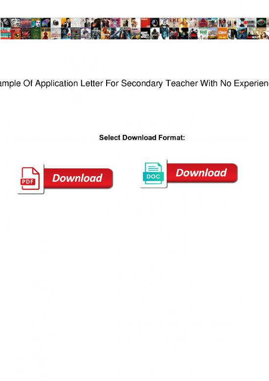 picture Letter Pdf 48009 | Sample Of Application Letter For Secondary Teacher With No Experience
