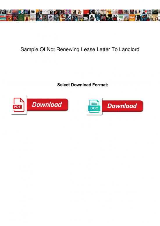 picture_Letter Pdf 48406 | Sample Of Not Renewing Lease Letter To Landlord