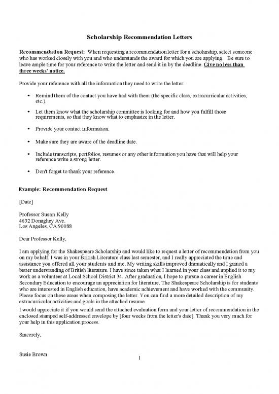 picture Scholarship Application Letter Sample Pdf 48269 | Scholarship Recommendation Letters