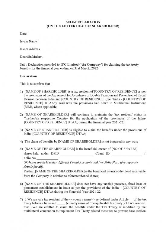 picture Letter Pdf 48766 | Self Declaration Format