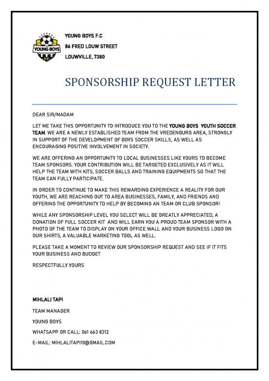 picture Letter Pdf 48335 | Sponsorship Request Letter Young Boys C
