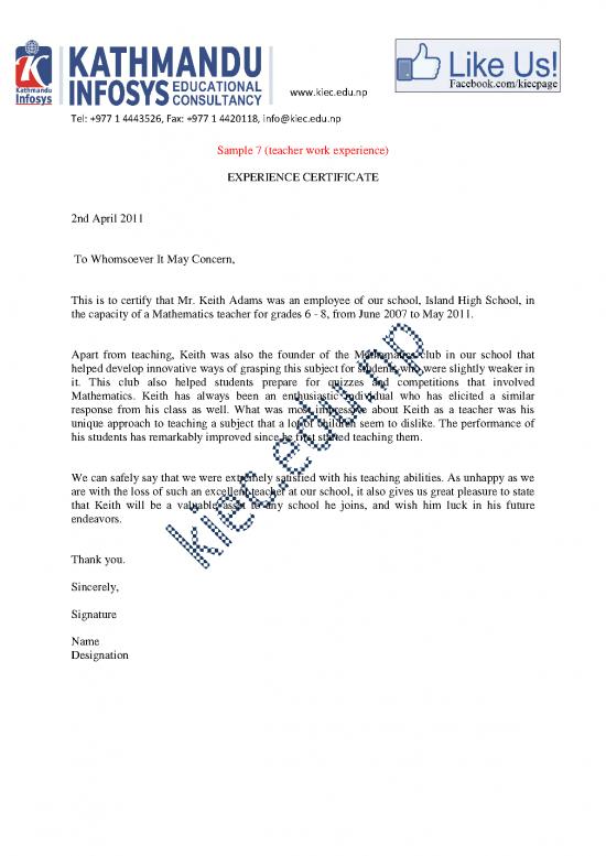 picture1_Teaching Pdf 48795 | Work Experience For Teacher