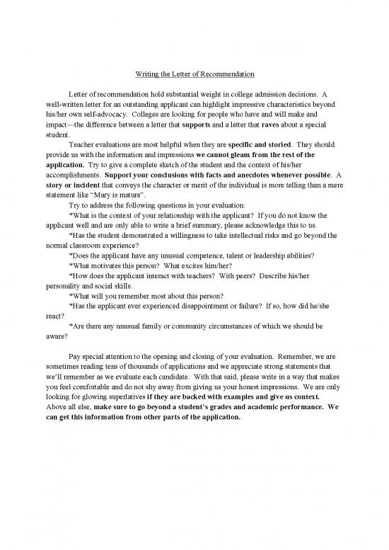 picture Letter Pdf 49063 | Writing The Letter Of Recommendation