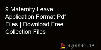 picture 9 Maternity Leave Application Format Pdf Files | Download Free Collection Files