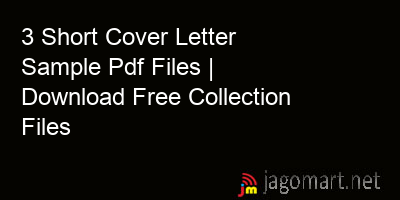 picture 3 Short Cover Letter Sample Pdf Files | Download Free Collection Files