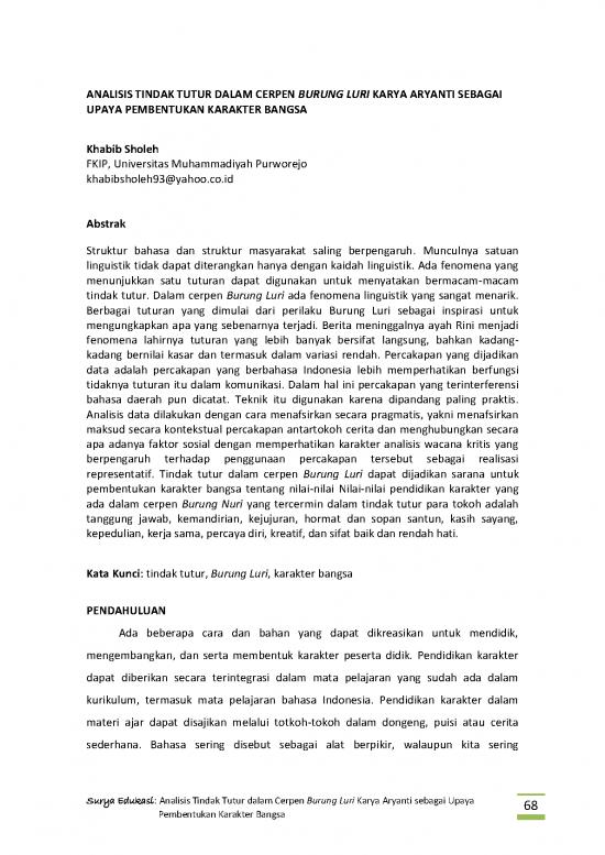 picture1_Cerpen Pdf 51714 | 121938 Id Analisis Tindak Tutur Dalam Cerpen Burun