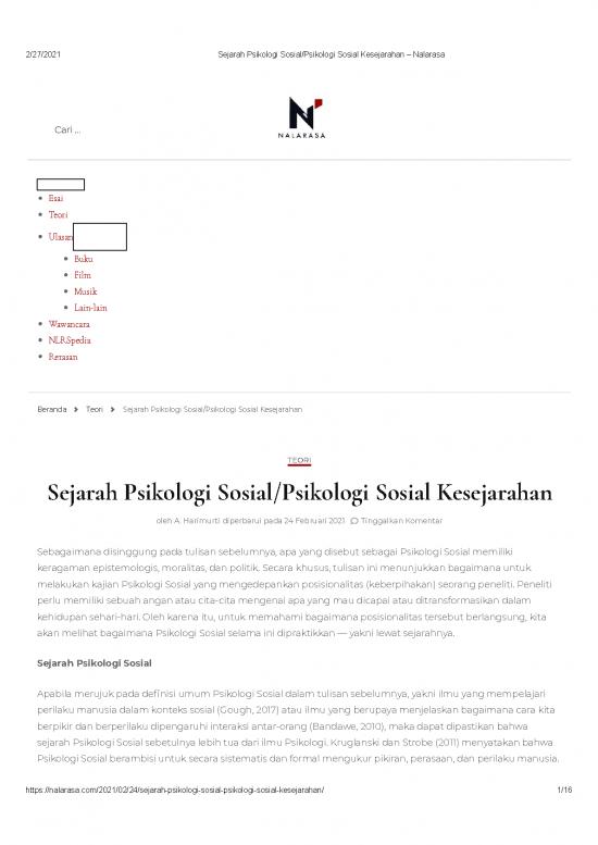 picture Psikologi Pdf 51539 | 6806 Sejarah Psikologi Sosial Psikologi Sosial Kesejarahan &ndash; Nalarasa