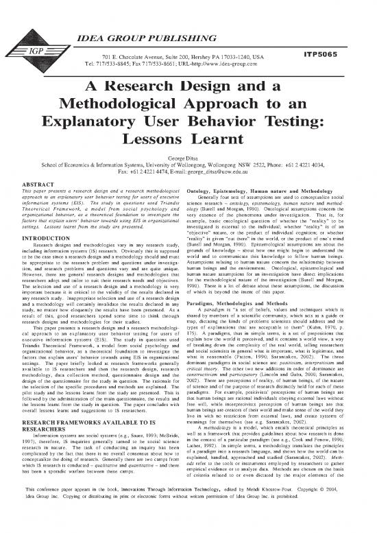 picture_Research Methodology Pdf 51151 | A Research Design And A Methodological Approach To An Explanatory User Behavior Testing