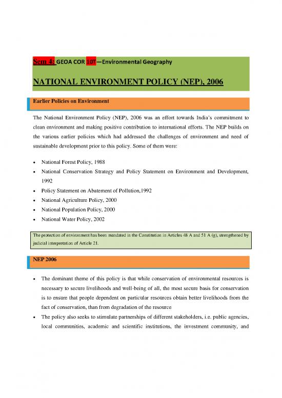 picture The Environment Pdf 49440 | Bsc Geography Hons Sem4 National Environment Policy
