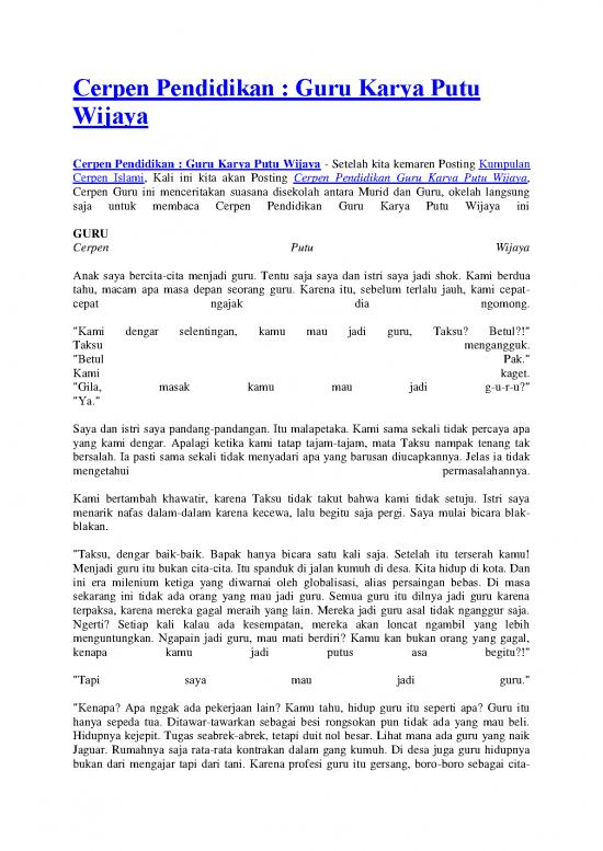 picture_Cerpen Pdf 51726 | Cerpen Pendidikan Guru Karya Putu Wijaya