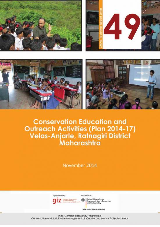 picture1_The Environment Pdf 50201 | Cmpa Technical Report Series N  Conservation Education And Outreach Activities Plan 2014 17 Velas Anjarle Ratnagiri District Maharashtra