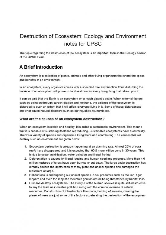 picture1_The Environment Pdf 49500 | Destruction Of Ecosystem  Ecology And Environment Notes For Upsc