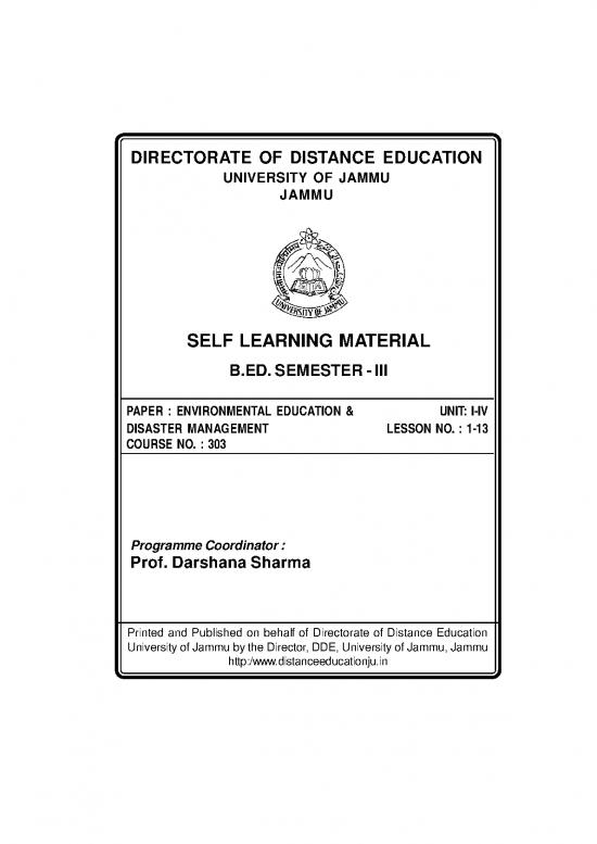 picture1_Environmental Education Pdf 50533 | E N 303 Environmental Education & Disaster Management