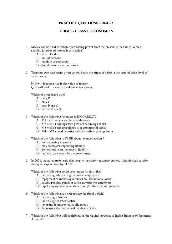picture Money Pdf 51009 | Economics Pq
