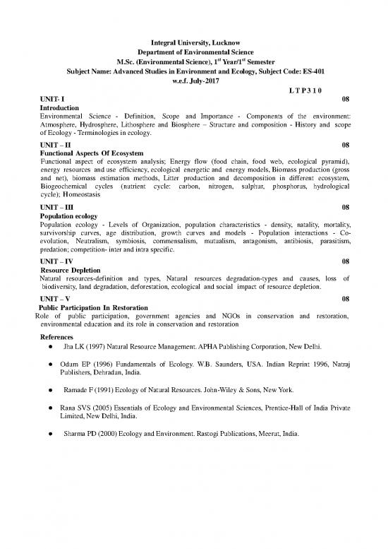 picture The Environment Pdf 49815 | Environmental Science Sc Env Sc  Syllabus1st Yr