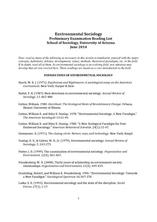 picture The Environment Pdf 50202 | Environmental Sociology Reading List