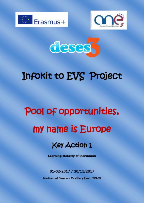 picture Evs Project Pdf 50322 | Infokit Evs Pool Of Opportunities My Name Is Europe