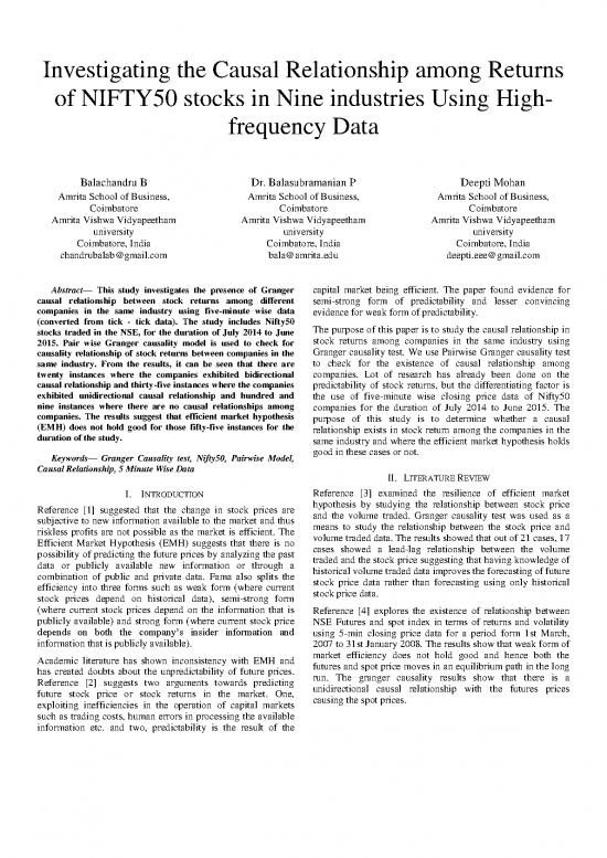 picture_Study Pdf 50971 | Investigating The Causal Relationship Among Returns Of Nifty50 Stocks In Nine Industries Using High Frequency Data