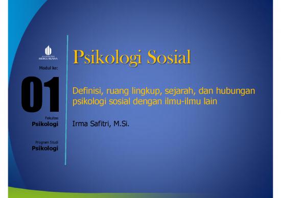 picture Psikologi Pdf 51391 | Irma Safitri   Psikologi Sosial &brvbar;ppt Psikologi Sosial 