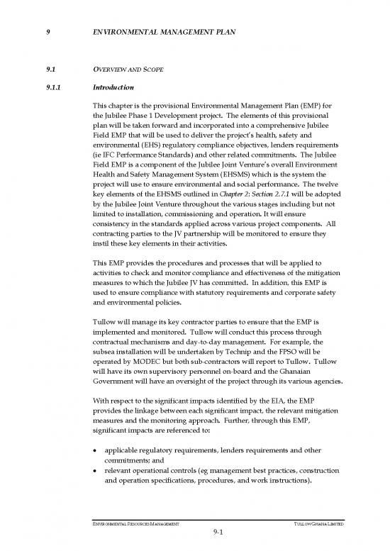 picture_Environmental Management System Example Pdf 49670 | Jubilee Field Draft Eia Chapter 9 5 Aug 09