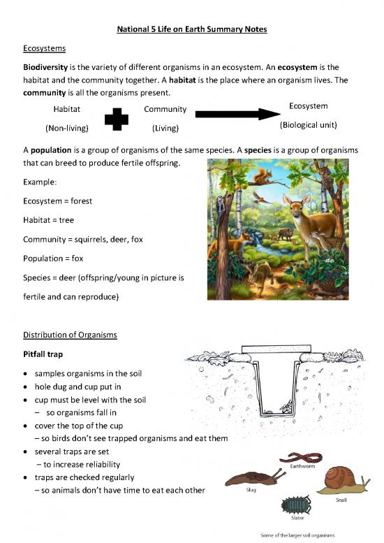 picture Notes On Biodiversity Pdf 49451 | National 5 Life On Earth Summary Notes