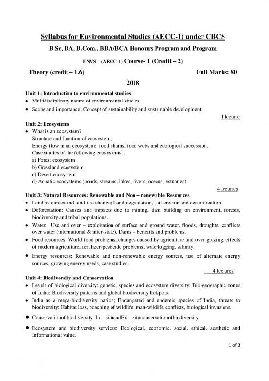 picture The Environment Pdf 50286 | Proposed Structure Of Syllabus For  Cbcs Aecc