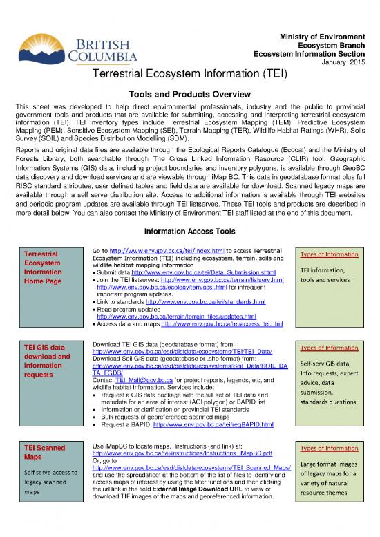 picture Project On Ecosystem Pdf 50617 | Tei Info Sheet