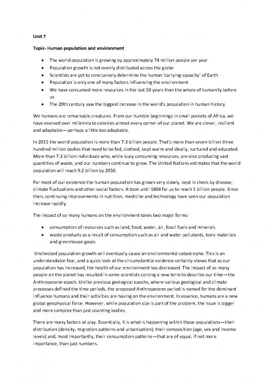 picture1_The Environment Pdf 50511 | Unit 7 Human Population