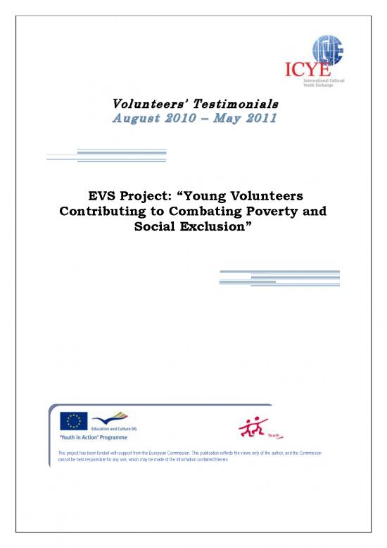 picture1_Evs Project Pdf 50767 | Young Volunteers Contribution To Combating Poverty  Social Exclusion