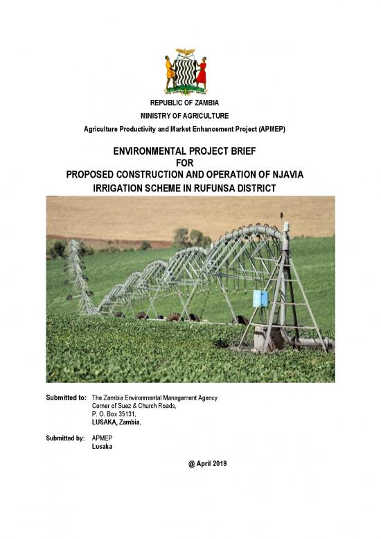 picture_Environmental Management Pdf 50368 | Zambia Apmep Esmp Njavia Irrigation Scheme Updated