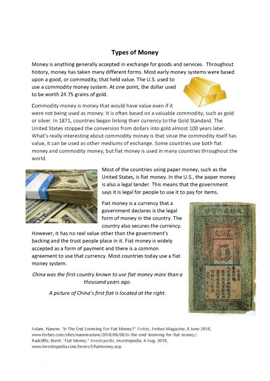 picture Money Pdf 52319 | 3 Rfi Fiat Money And Commodity Money