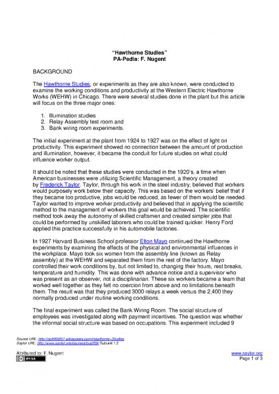 picture1_Hawthorne Studies Pdf 52966 | Bus209 2 Hawthornestudies
