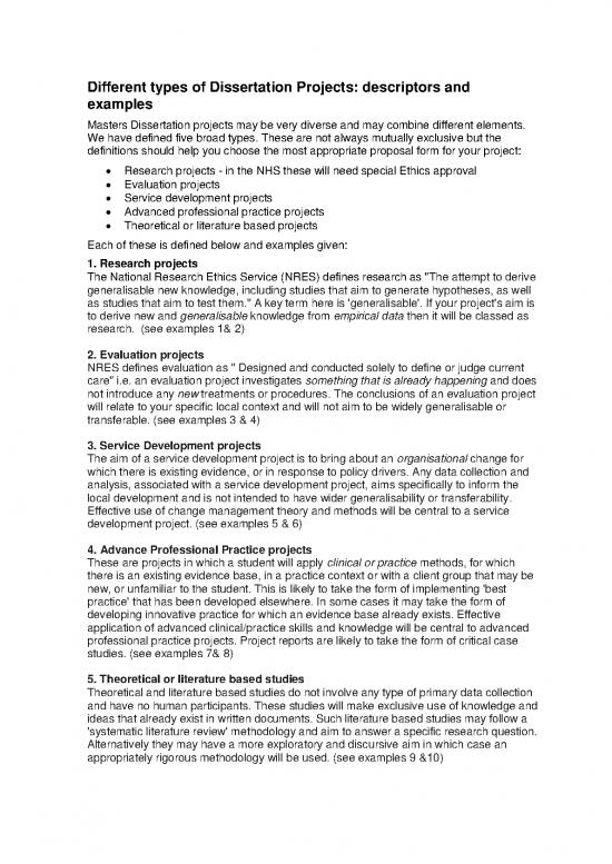 picture_Sample Of Research Proposal Pdf 53259 | Different Types Of Dissertation Projects