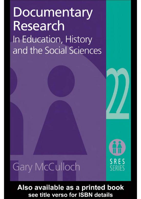 picture1_Research Pdf 52177 | Gary Mcculloch Documentary Research  In Education History And The Social Sciences Social Research And Educational Studies Series 22 2004