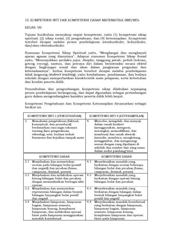 picture1_Matematika Pdf 53815 | Lampiran 15 Ki Dan Kd K 13 Smp Mts Matematika