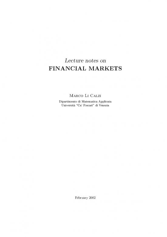 picture Master Thesis Pdf 52539 | Lecture Notes On Financial Markets  Marco, Li